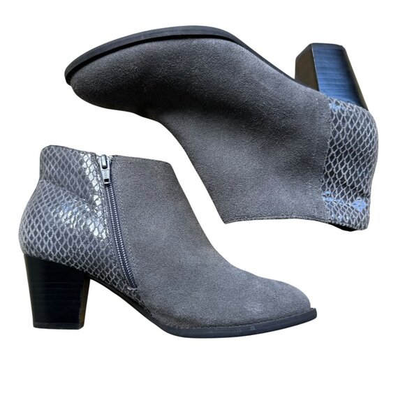VIONIC Women's Upright Bromley Ankle Boots Suede Snake Print Leather, Gray, US6 - Picture 7 of 10